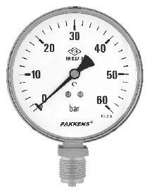 PAKKENS 100mm ALT ÇIKIŞLI GENEL MAKSAT MANOMETRE