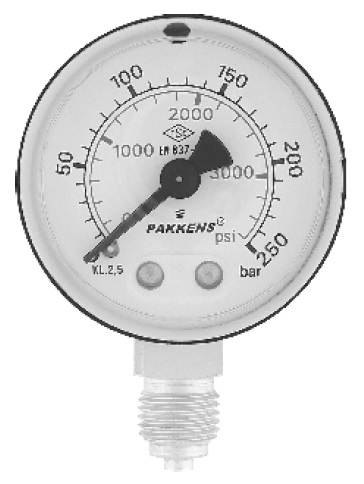 PAKKENS 50mm ALT ÇIKIŞLI GENEL MAKSAT MANOMETRE