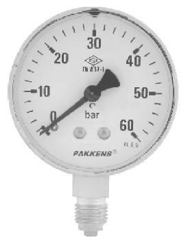 PAKKENS 63mm ALT ÇIKIŞLI GENEL MAKSAT MANOMETRE