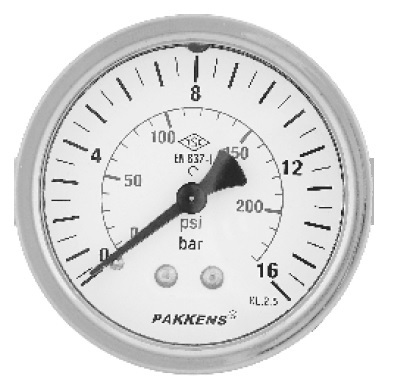 PAKKENS 63mm ARKA ÇIKIŞLI PANO TİPİ GENEL MAKSAT MANOMETRE